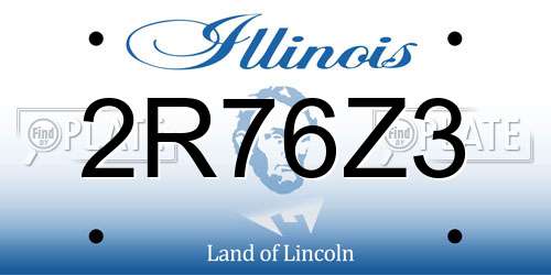 2R76Z3 Illinois License Plate