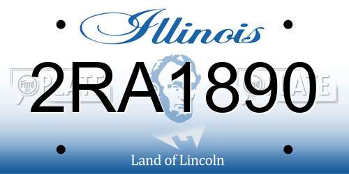 2RA1890 Illinois License Plate