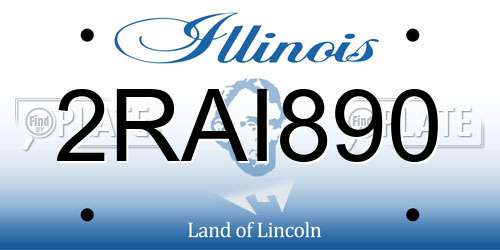 2RAI890 Illinois License Plate