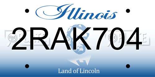 2RAK704 Illinois License Plate