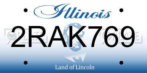 2RAK769 Illinois License Plate