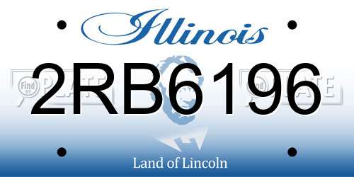 2RB6196 Illinois License Plate