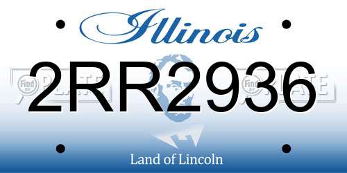 2RR2936 Illinois License Plate