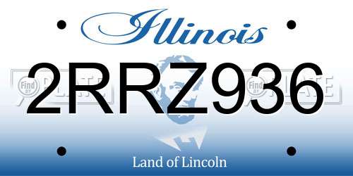 2RRZ936 Illinois License Plate