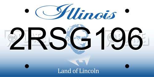 2RSG196 Illinois License Plate
