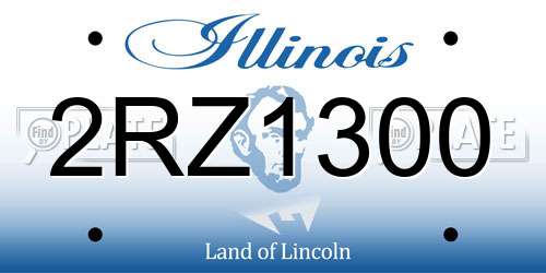 2RZ1300 Illinois License Plate