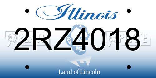 2RZ4018 Illinois License Plate