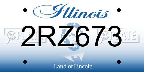 2RZ673 Illinois License Plate