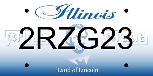 2RZG23 Illinois License Plate