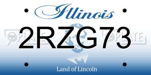 2RZG73 Illinois License Plate