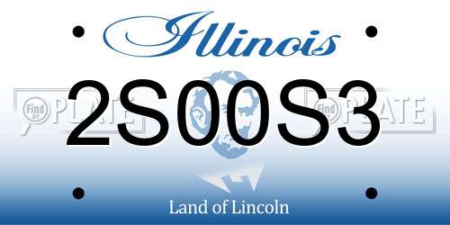 2S00S3 Illinois License Plate
