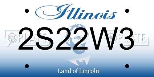 2S22W3 Illinois License Plate