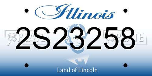 2S23258 Illinois License Plate