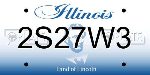2S27W3 Illinois License Plate