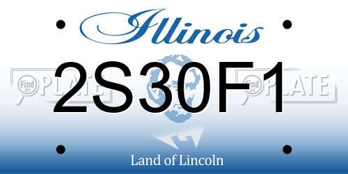 2S30F1 Illinois License Plate