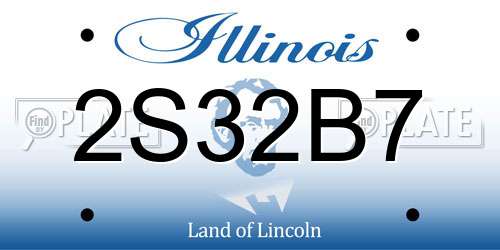 2S32B7 Illinois License Plate