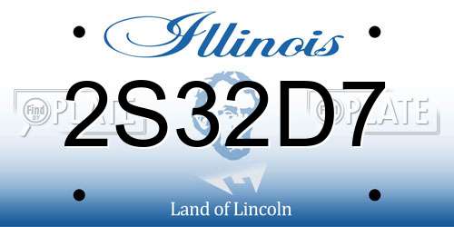 2S32D7 Illinois License Plate
