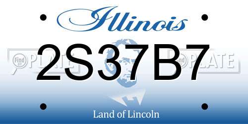 2S37B7 Illinois License Plate