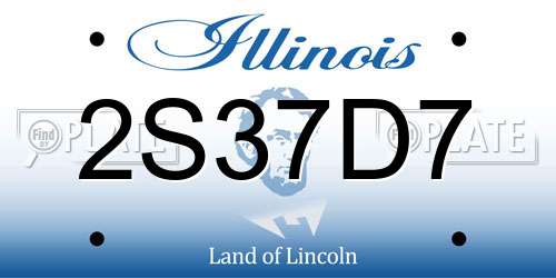 2S37D7 Illinois License Plate