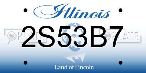 2S53B7 Illinois License Plate