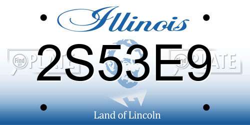 2S53E9 Illinois License Plate