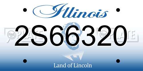 2S66320 Illinois License Plate