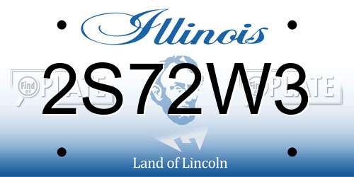 2S72W3 Illinois License Plate
