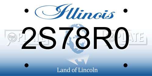 2S78R0 Illinois License Plate