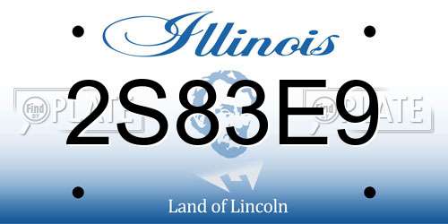 2S83E9 Illinois License Plate