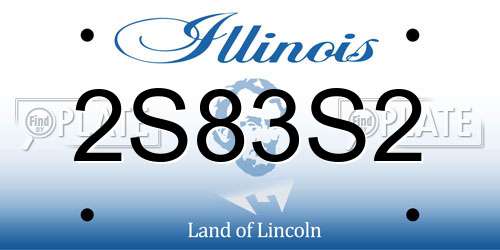 2S83S2 Illinois License Plate