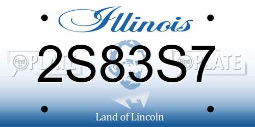 2S83S7 Illinois License Plate