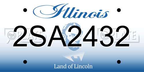 2SA2432 Illinois License Plate