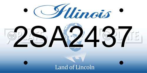2SA2437 Illinois License Plate