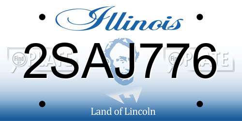 2SAJ776 Illinois License Plate