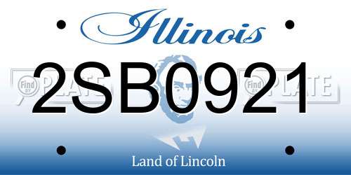 2SB0921 Illinois License Plate