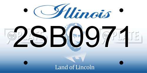 2SB0971 Illinois License Plate