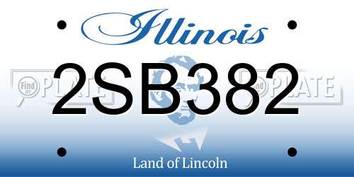 2SB382 Illinois License Plate