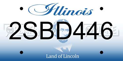 2SBD446 Illinois License Plate