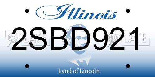 2SBD921 Illinois License Plate