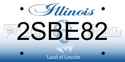 2SBE82 Illinois License Plate
