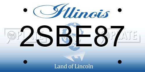 2SBE87 Illinois License Plate