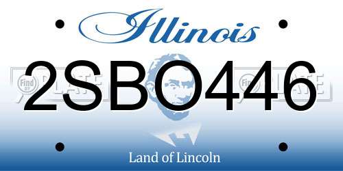 2SBO446 Illinois License Plate
