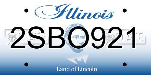 2SBO921 Illinois License Plate