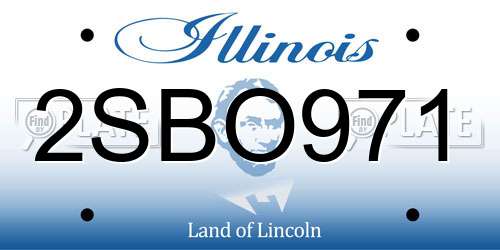 2SBO971 Illinois License Plate