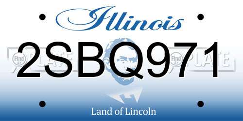 2SBQ971 Illinois License Plate