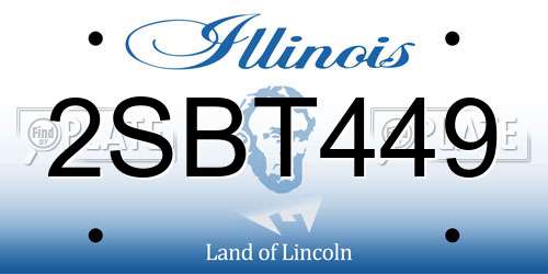 2SBT449 Illinois License Plate