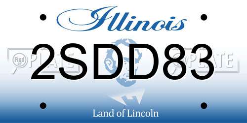 2SDD83 Illinois License Plate