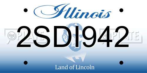 2SDI942 Illinois License Plate