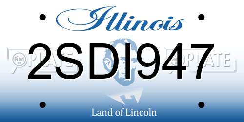 2SDI947 Illinois License Plate