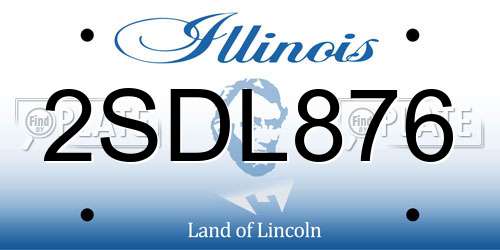 2SDL876 Illinois License Plate